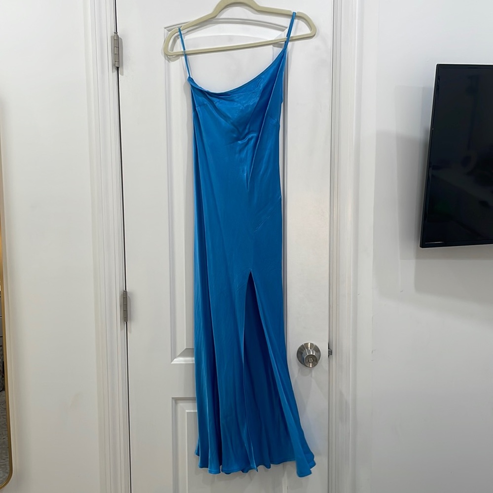 Bec&Bridge blue one shoulder dress